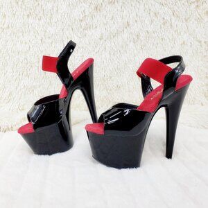 7" High Heels Pull On Elastic Band Shoes 2 Tone